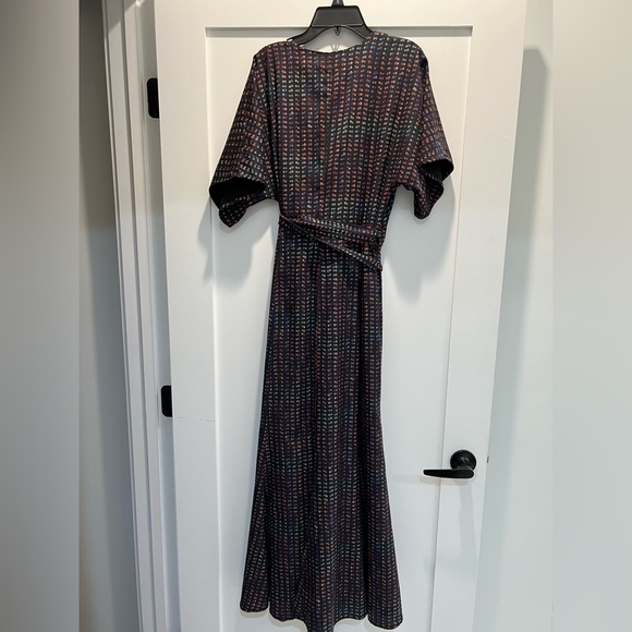 ANTHROPOLOGIE HUTCH Arrowhead Dress Wrap Front Dolman Kimono Sleeve Maxi SP - Picture 5 of 9